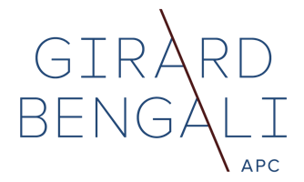 Logo of the law firm "Girard Bengali APC" with a red diagonal line separating "Girard" and "Bengali".
